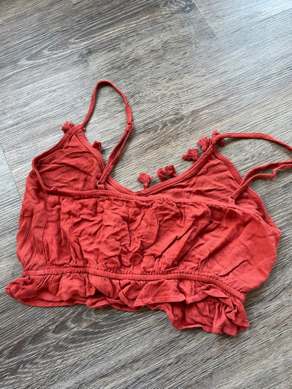 Rust Red Cropped Tank Top - Picture 2 of 3